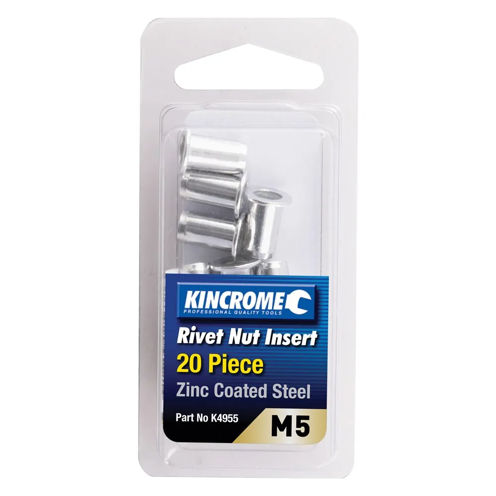 KINCROME Rivet Nut Insert M5 Zinc Coated Steel - 20 Piece K4955