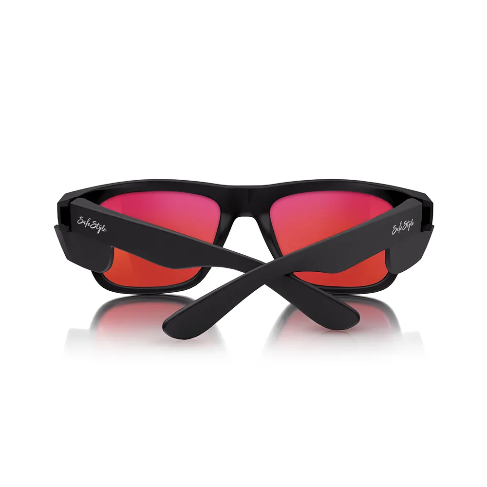 SAFESTYLE Fusions Matte Black Frame Mirror Red Polarised Lens UV400 FMBRP100