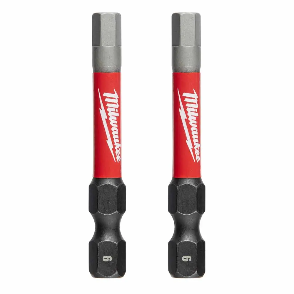 MILWAUKEE SHOCKWAVE Power 6mm x 50mm (2") Hex Screwdriver Bit - 2 Piece 48324738