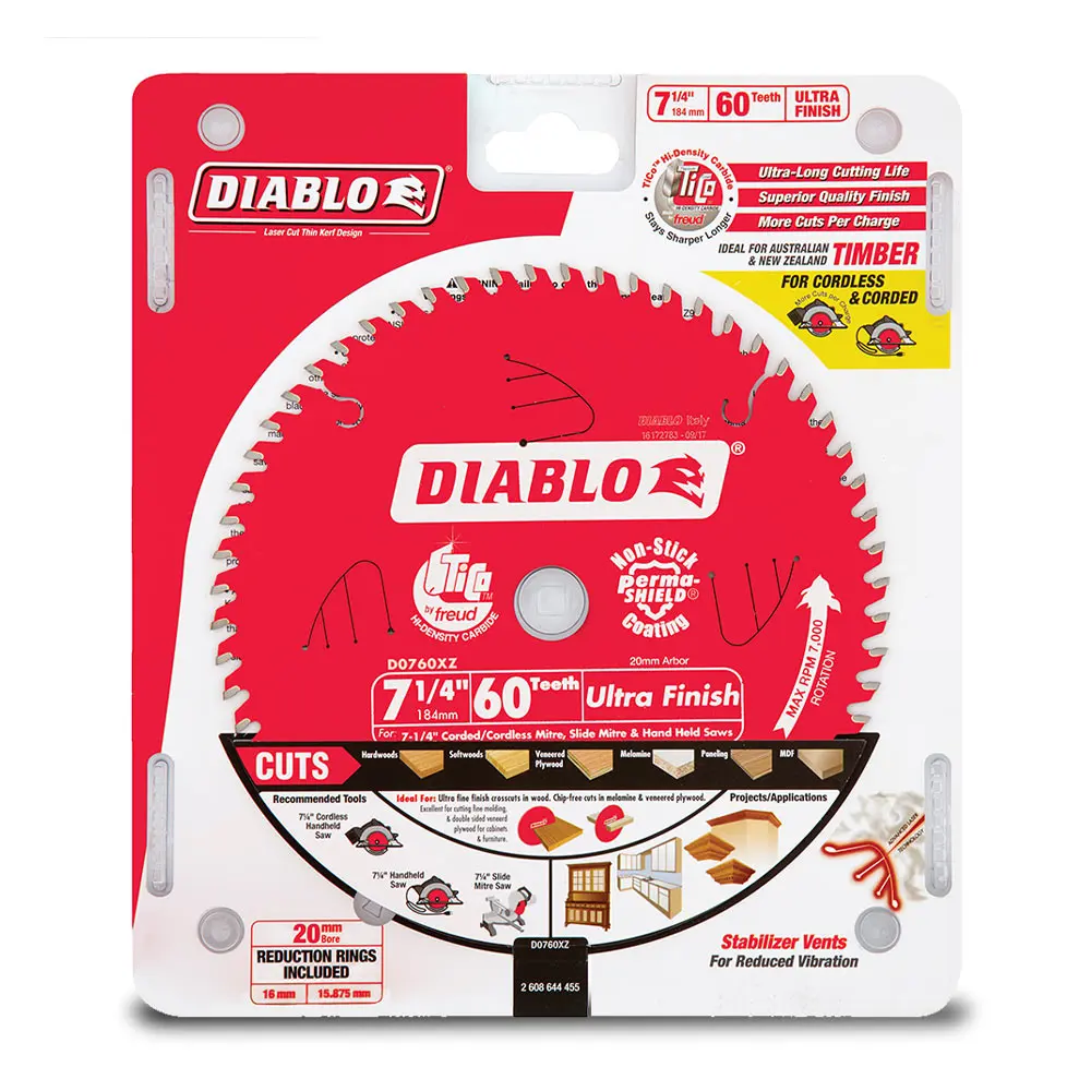 DIABLO 184mm 60T Ultra Finish Saw Blade 2608644455