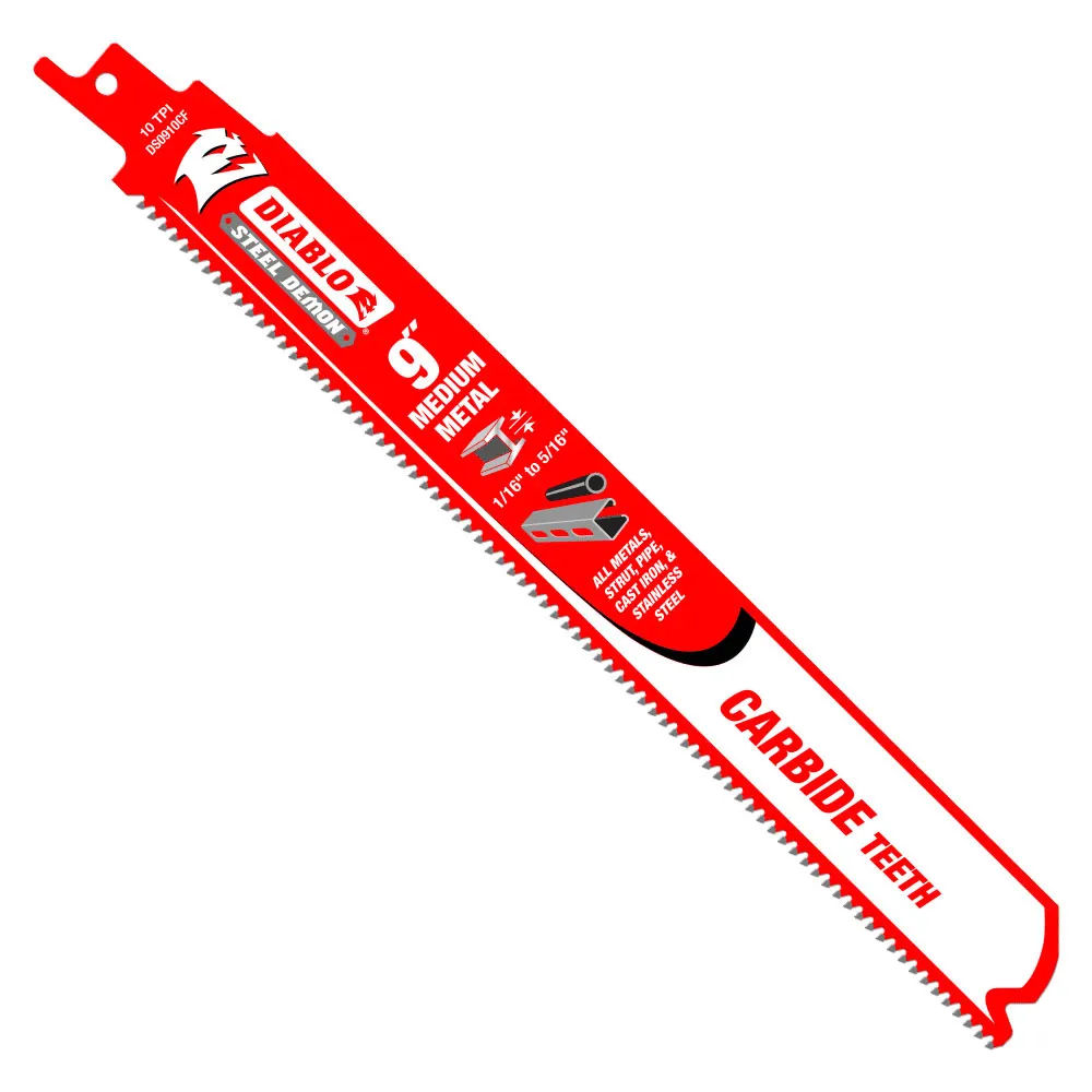 DIABLO 230mm Steel Demon Carbide Recip Blades for Medium Metal Cutting - 3 Piece 2610066201