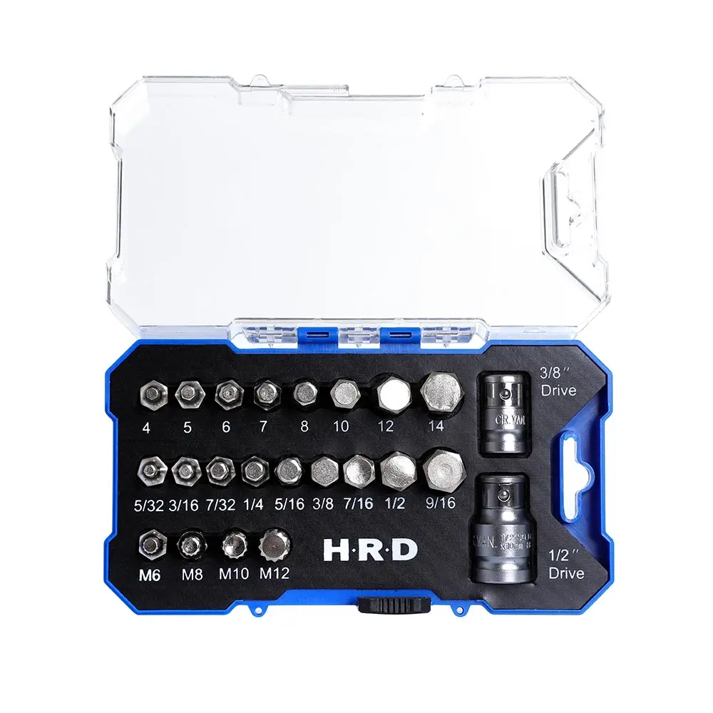 HRD 23 Piece 1/2-3/8inch Socket Set w. Spline HMXHS23