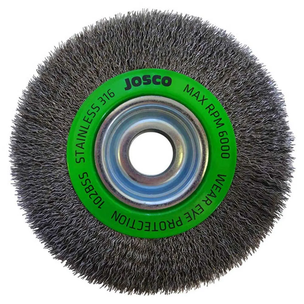 JOSCO 150 x 19mm Multi-Bore Stainless Steel Crimped Wire Wheel Brush