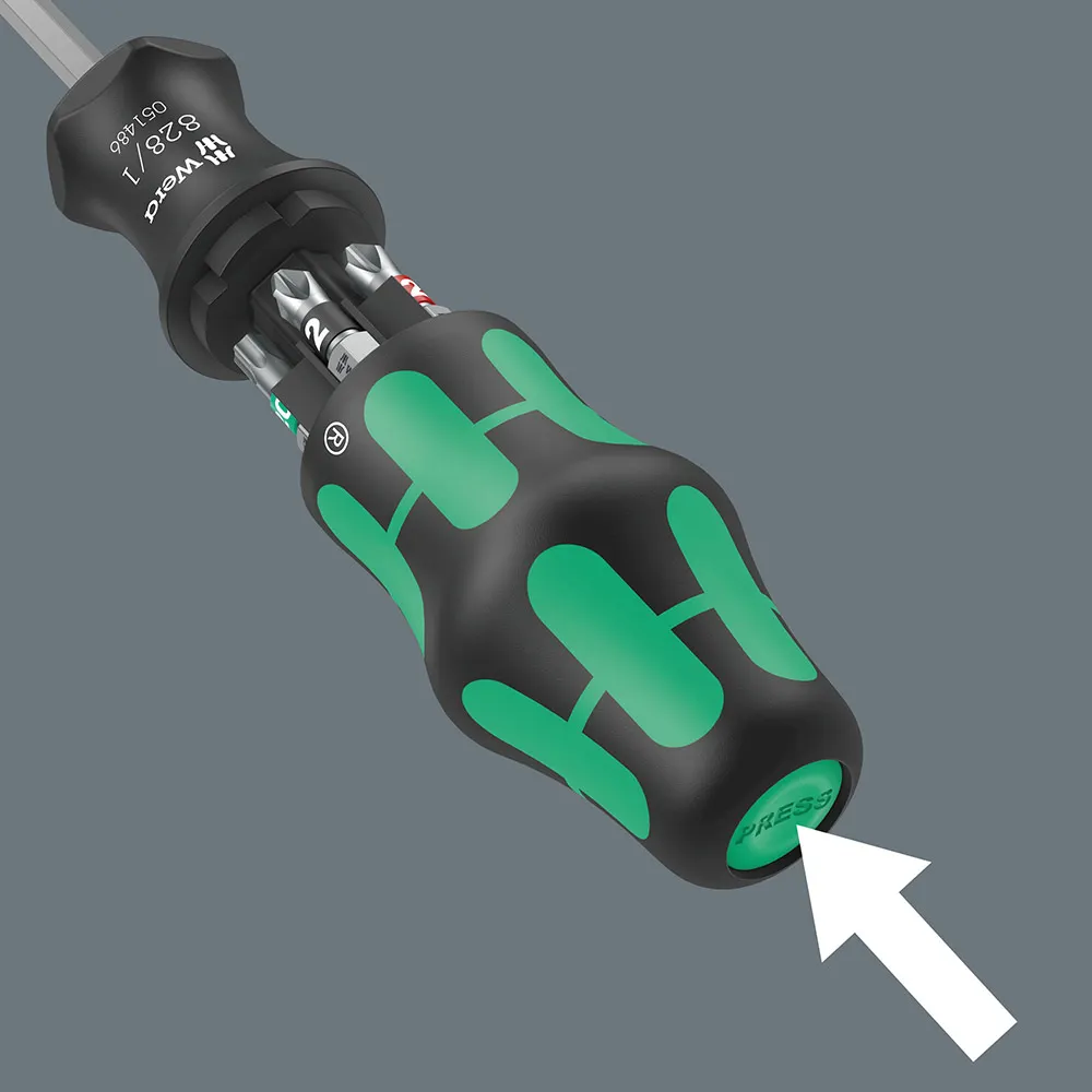 WERA 1/4" 6 Bits Screwdriver Set 7 Piece Kraftform Kompakt 27 Set 1 WER051510