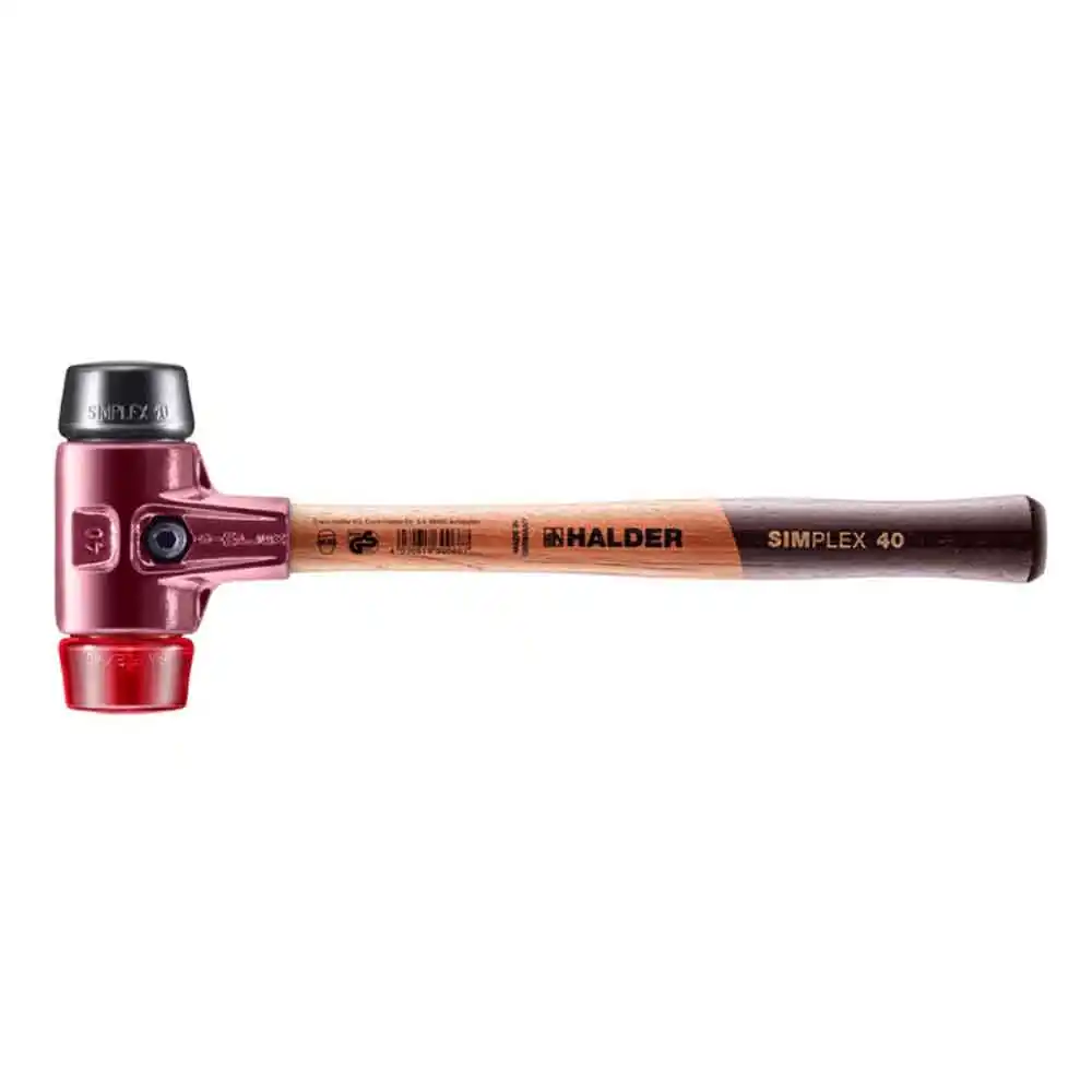 HALDER 40mm 540g Rubber Mallet Rubber/PVC Tips Wood Handle 3026.04