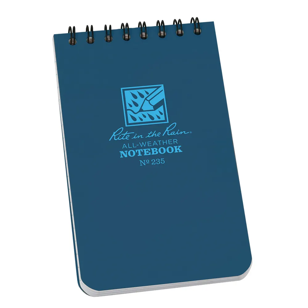 RITE IN THE RAIN Top Spiral 3 x 5 Polydura Notebook - Universal - Blue XR235