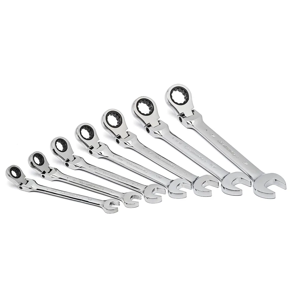 GEARWRENCH 72T 12 Point Ratcheting Combination SAE Wrench Set - 7 Piece 9700