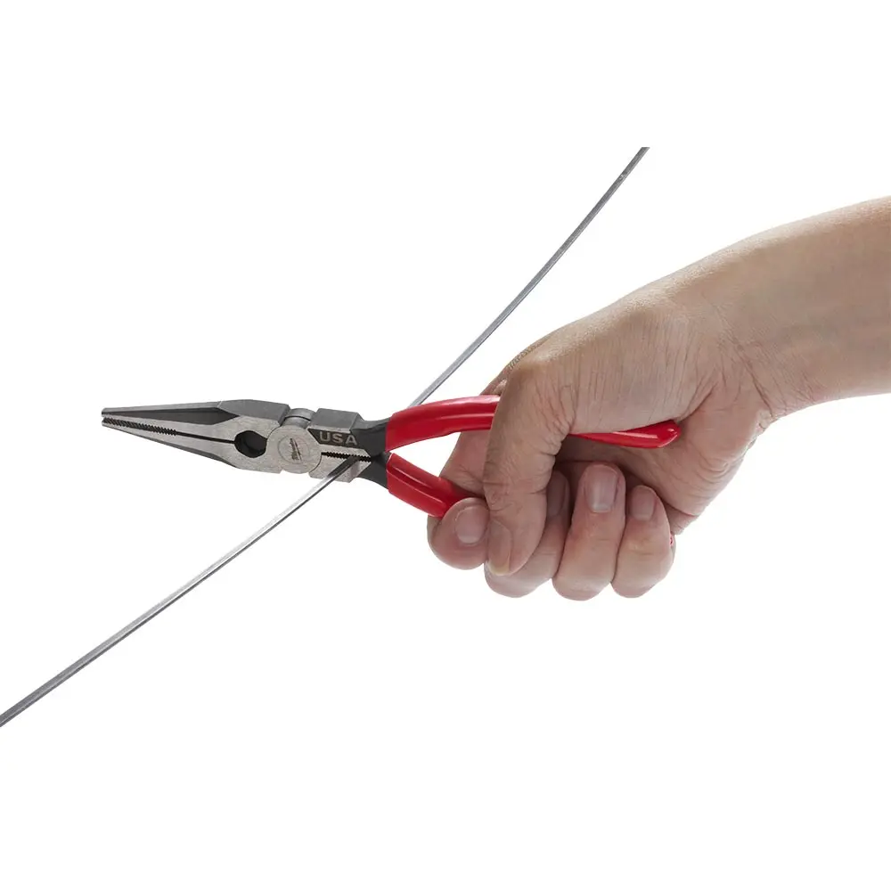 MILWAUKEE 203mm USA Made Plastic Grip Handle Long Nose Plier MT505