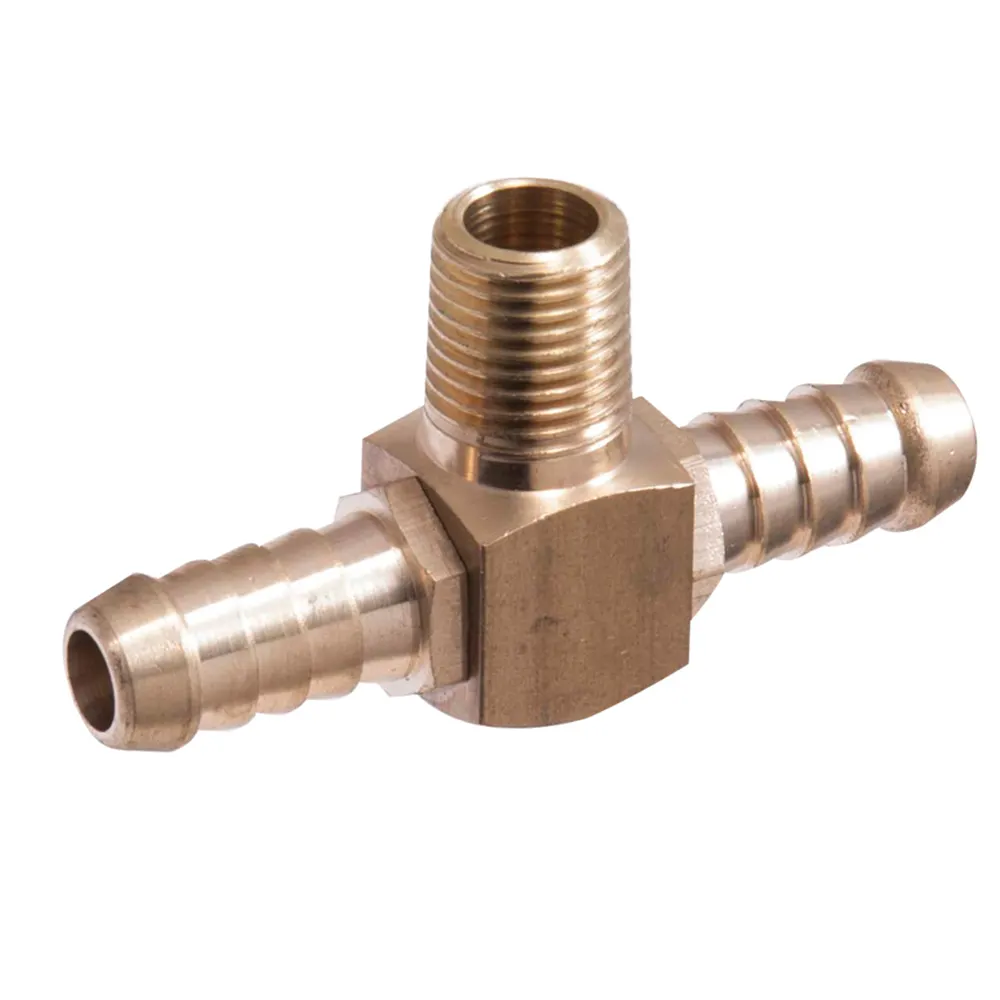 SONSBEEK Brass Tee 3/8inch Hose Barb 1/4inch BSP Male Thread BL112HMT0604B