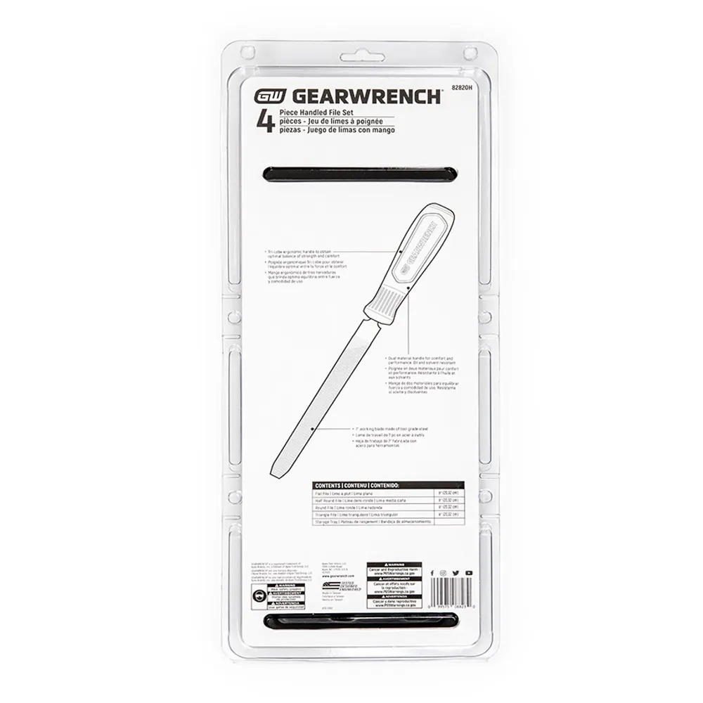 GEARWRENCH 4 Piece 8inch Assorted Bastard File Set 82820H