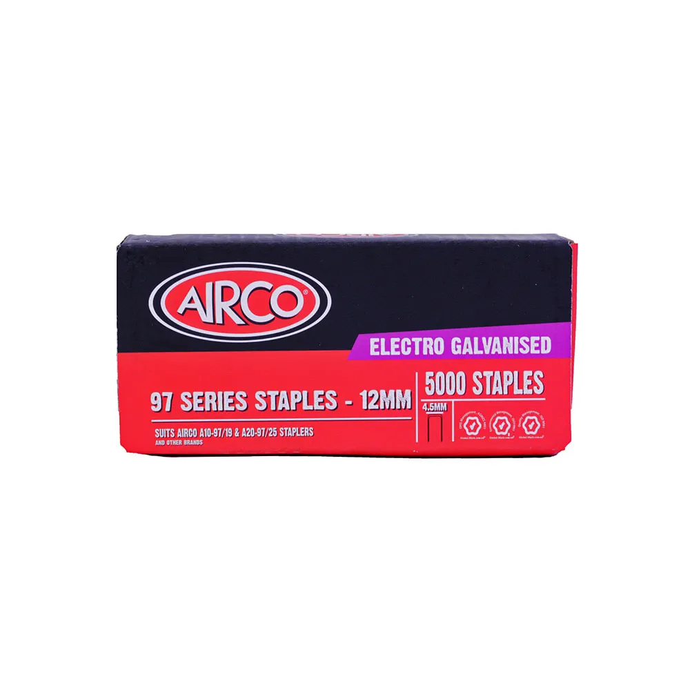 AIRCO 97 Series Staples Electro Galvanised - 12mm Box of 5000 SF97120
