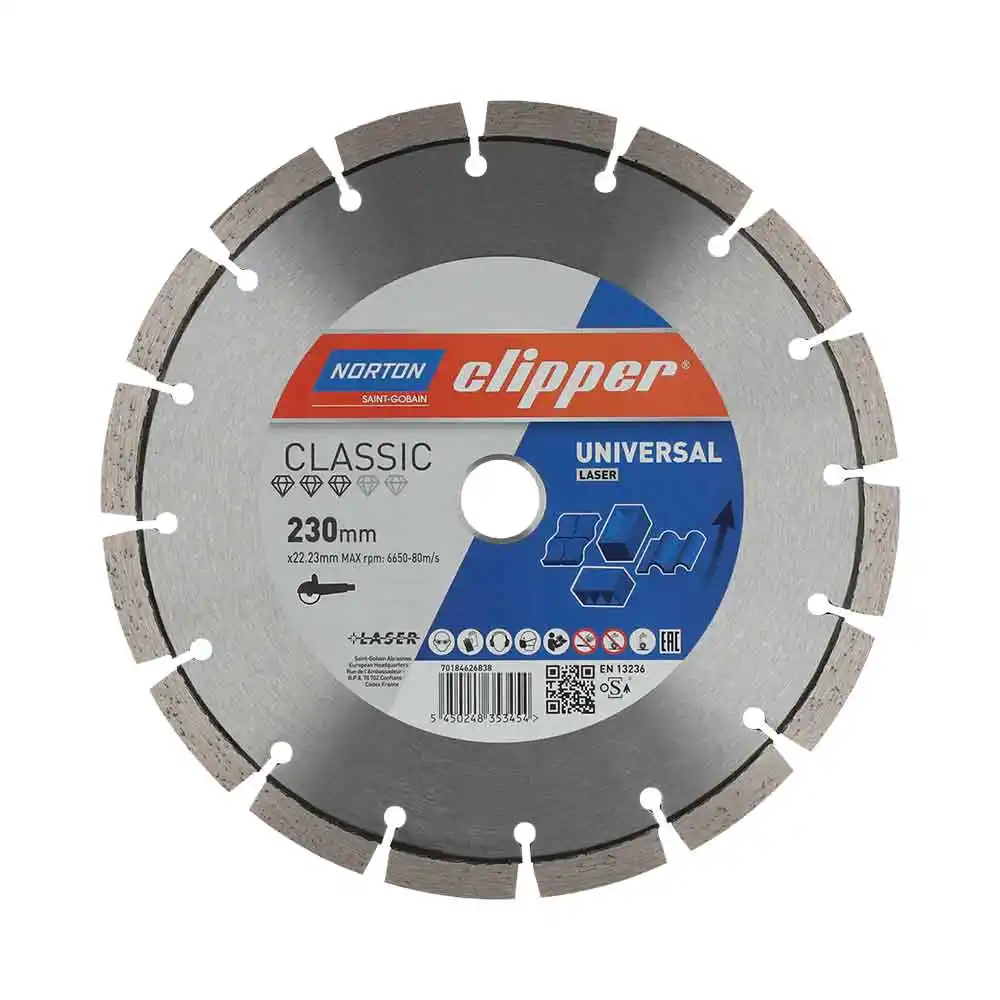 NORTON CLIPPER 230 x 22.2mm Classic Laser Segmented Diamond Blade 70184626838