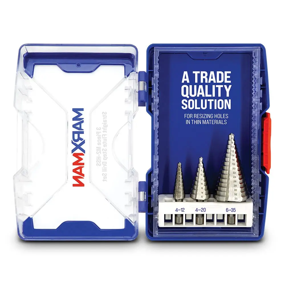 MARXMAN 4-12/4-20/6-35mm HSS Step Drill Bit Set - 3 Piece MSDSET3PC
