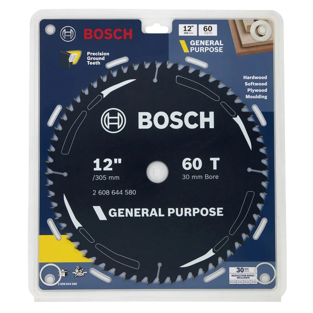 BOSCH 305mm 60T TCT Circular Saw Blade for Wood Cutting - GENERAL PURPOSE