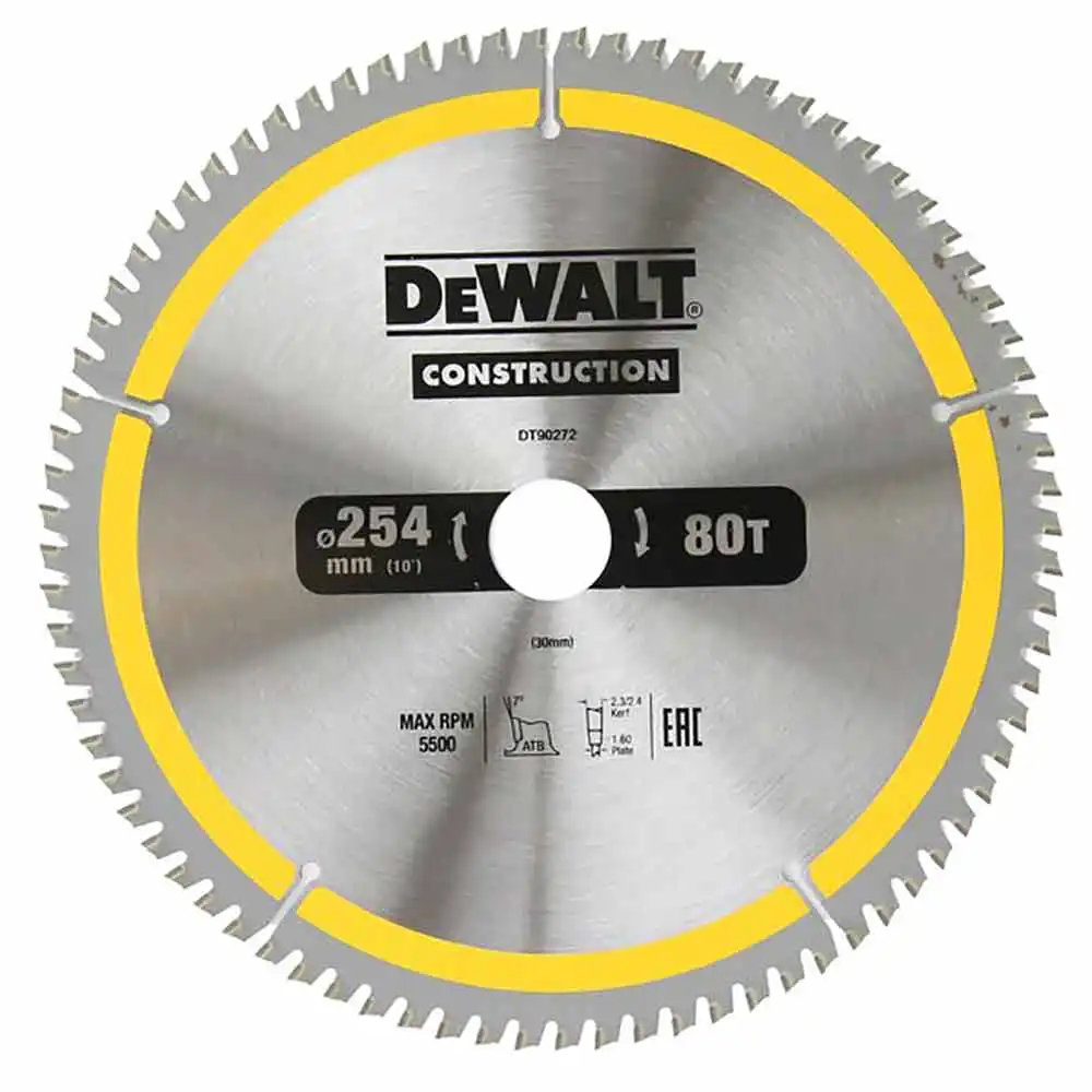 DEWALT 254mm x 80T Construction Circular Saw Blade DT90272-QZ