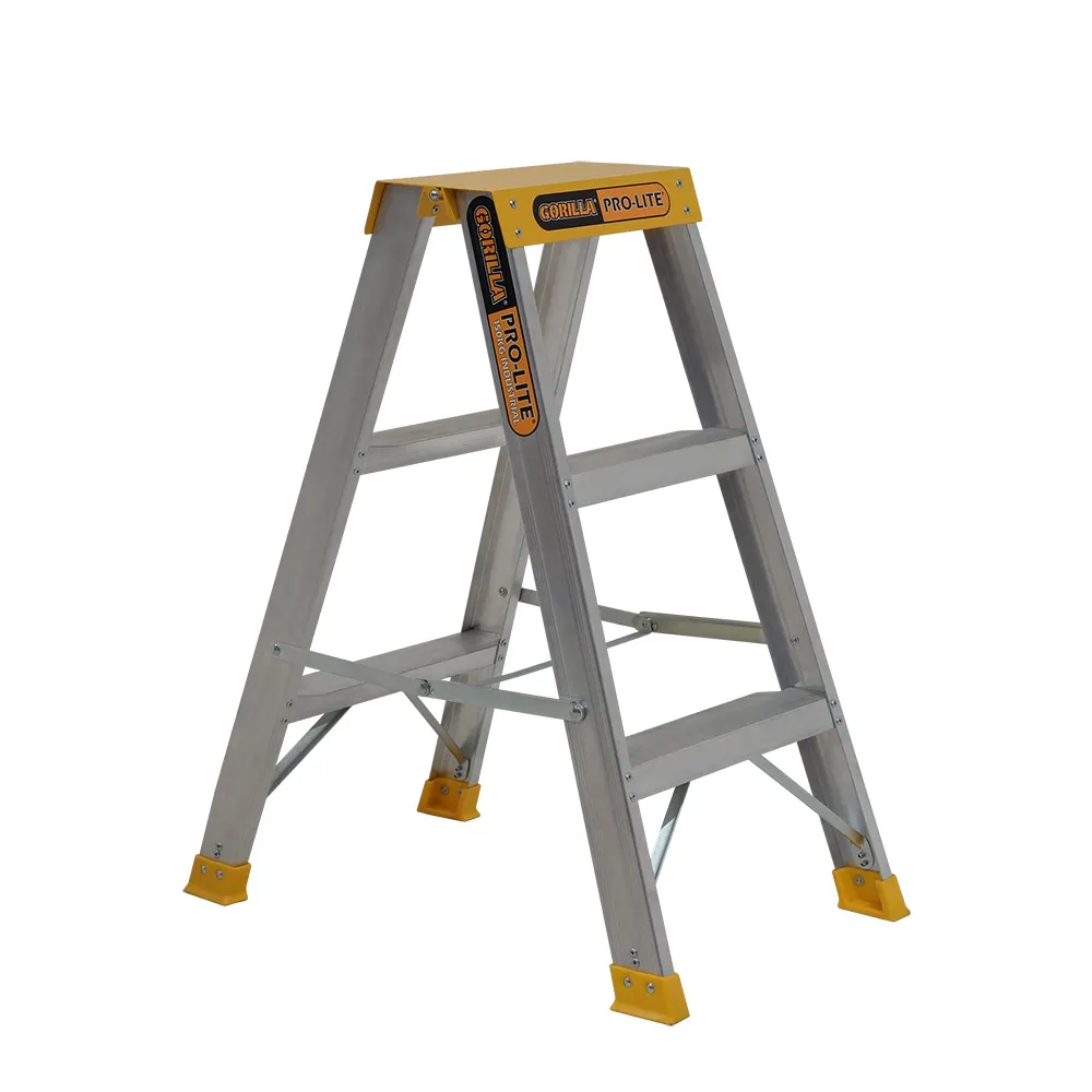 GORILLA 0.9m 150kg Pro-Lite 3 Step Double-Sided Aluminium Step Ladder SM003-PRO