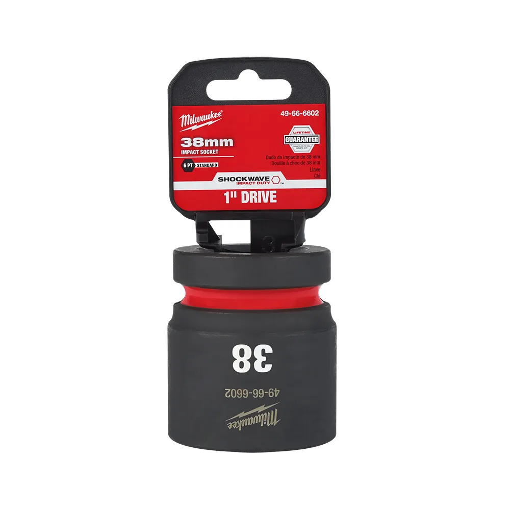 MILWAUKEE SHOCKWAVE 1inch Drive 38mm Standard 6 Point Impact Socket 49666602
