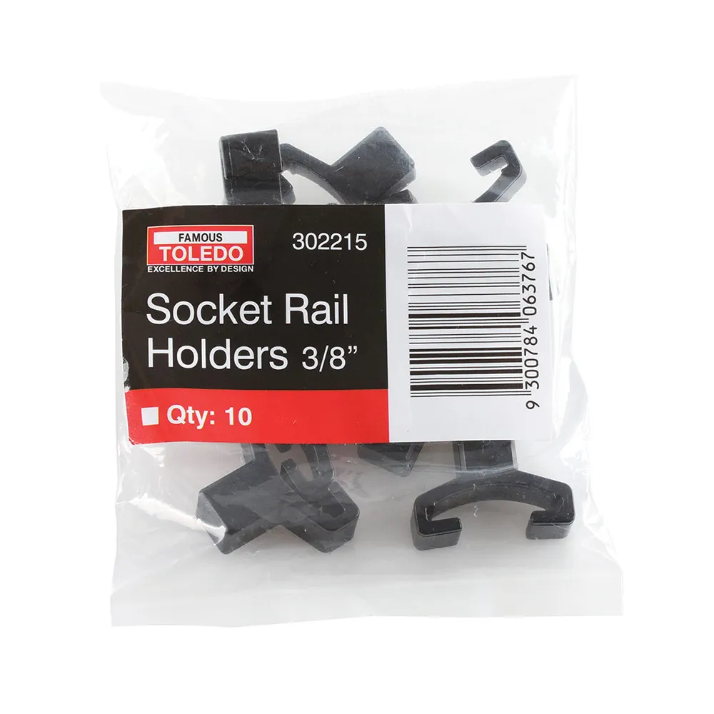TOLEDO 3/8" Socket Rail Holders - 10 Pack 302215