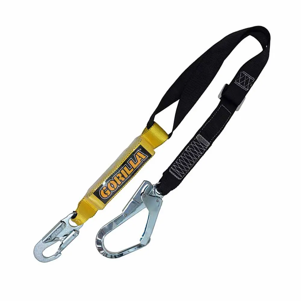 GORILLA Adjustable Energy Absorbing Lanyard with Scaffold Hook GH-01BST