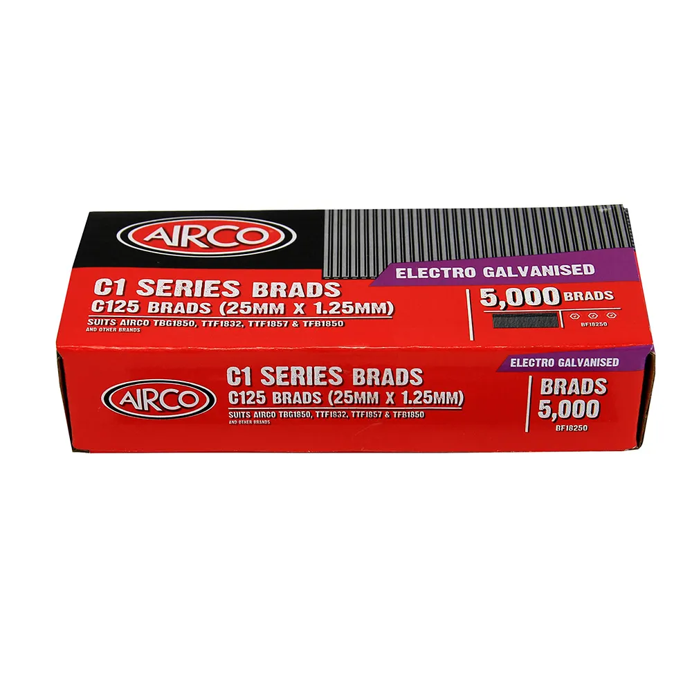 AIRCO C100 Series Brad Nails - 25 x 1.2mm BF18250