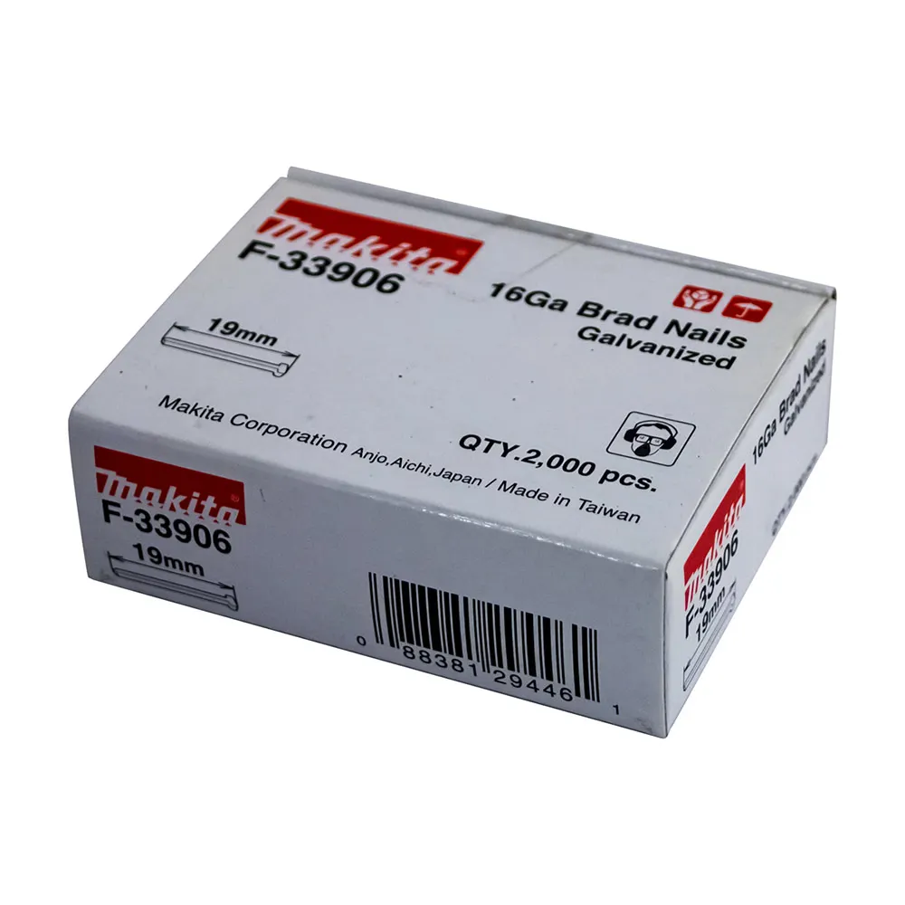 MAKITA 19 x 1.6mm EG 16GA C Nail Brad 2000Box F33906
