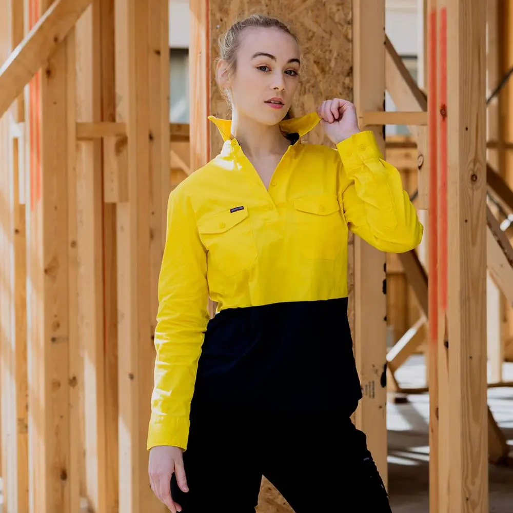 GREEN HIP Hi-Vis Light Weight Shirt Long Sleeves Yellow/Blue SLS-HIVIS-YB 24