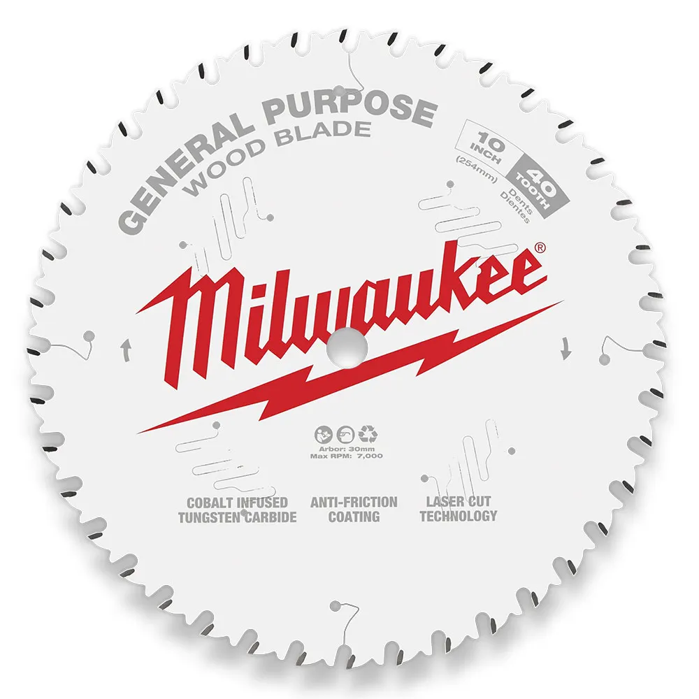 MILWAUKEE 254mm (10") General Purpose 40T Circular Saw Blade 48408024