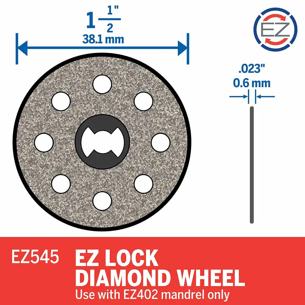 DREMEL 38mm EZ Lock MAX LIFE Diamond Cutting Wheel (EZ545HP) 2615E545HA