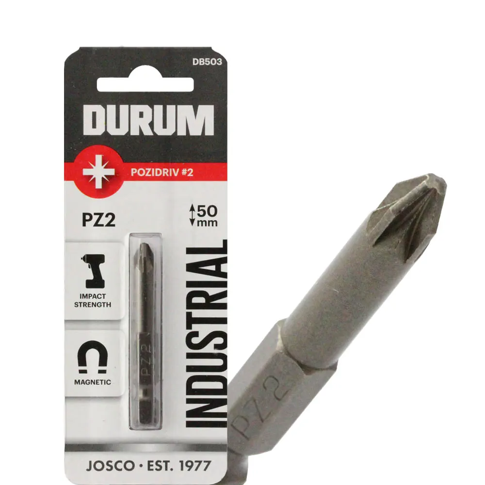 DURUM PZ2 x 50mm Pozidrive Power Screwdriver Bit