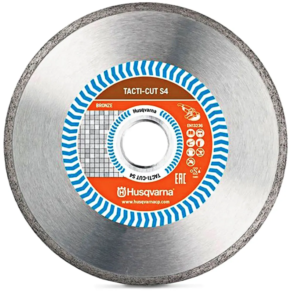 HUSQVARNA 125mm Continuous Rim Diamond Blade for Ceramic Cutting - TACTI-CUT S4