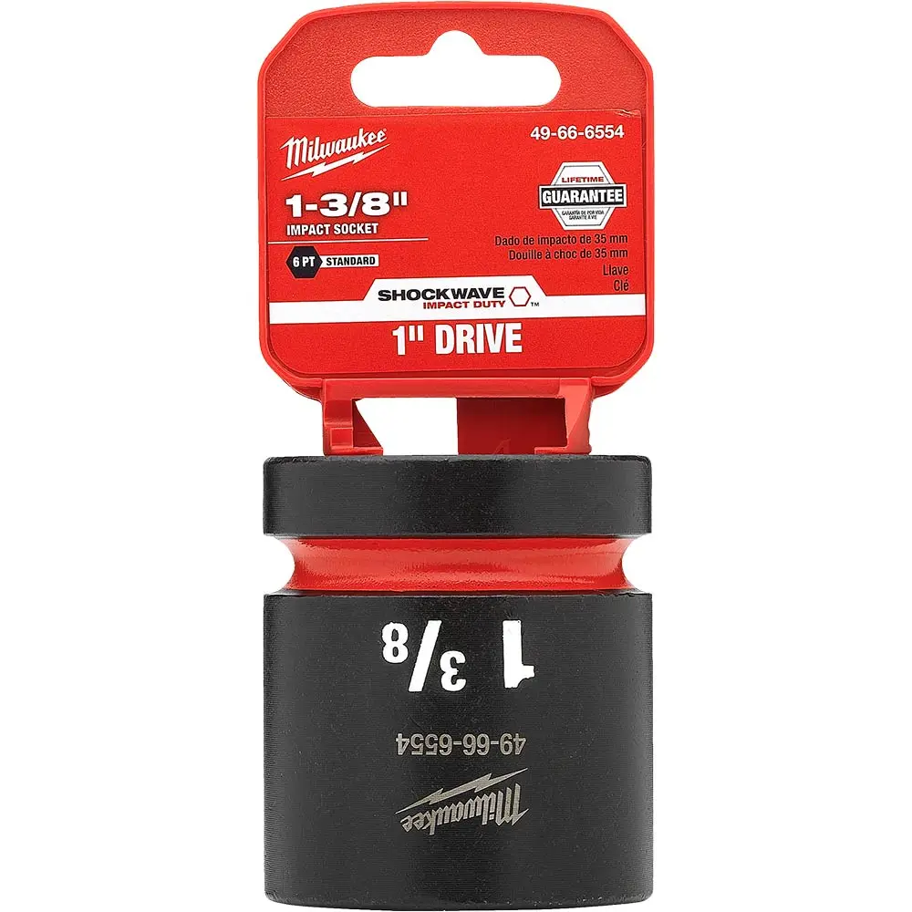 MILWAUKEE SHOCKWAVE 1" Drive 1-3/8" Standard 6 Point Impact Socket 49666554