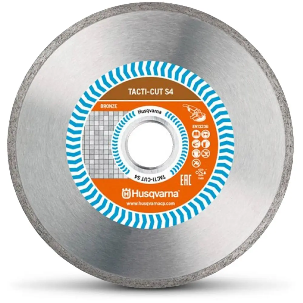 HUSQVARNA 200mm Continuous Rim Diamond Blade for Ceramic Cutting - TACTI-CUT S4
