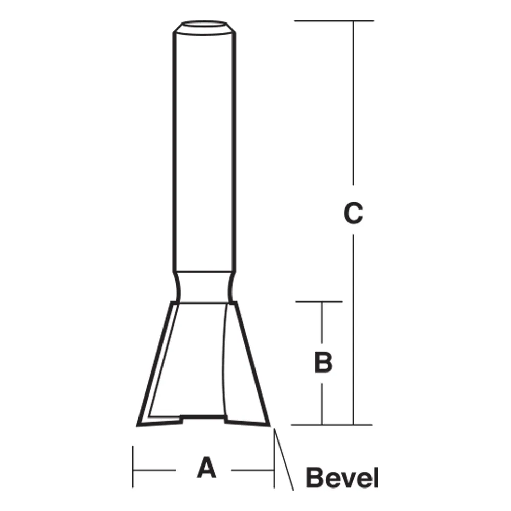 ECONOCUT Router Bit TCT Dovetail 14-Degree 14.3mm 1/2inch -Shank EY 1018 1/2
