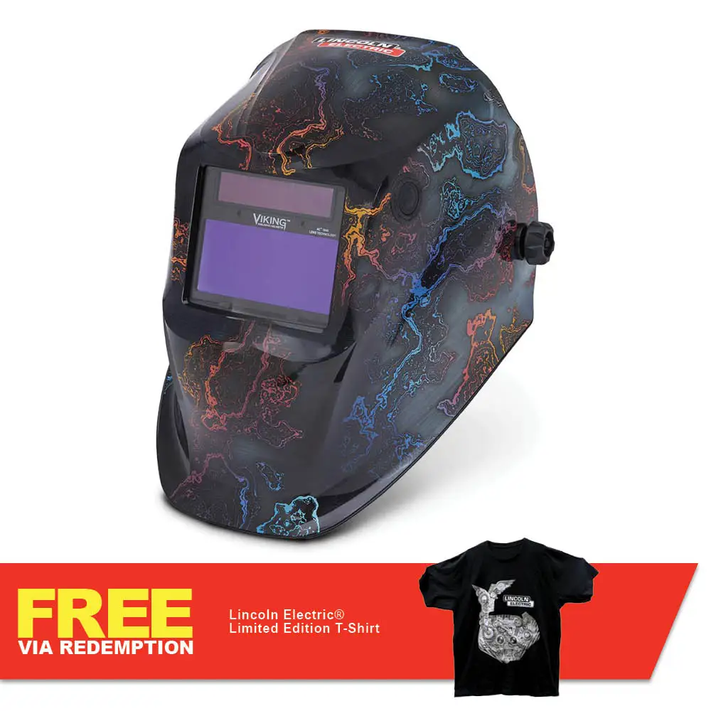 LINCOLN VIKING 1840 Auto-Darkening Helmet - Steel Tempered Graphic K5432-4