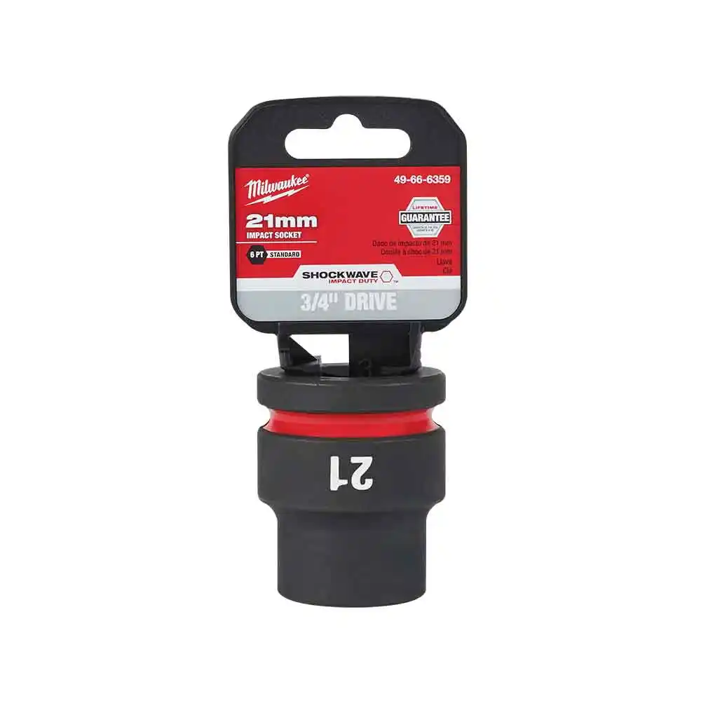 MILWAUKEE SHOCKWAVE 3/4" Drive 21mm Standard 6 Point Impact Socket 49666359