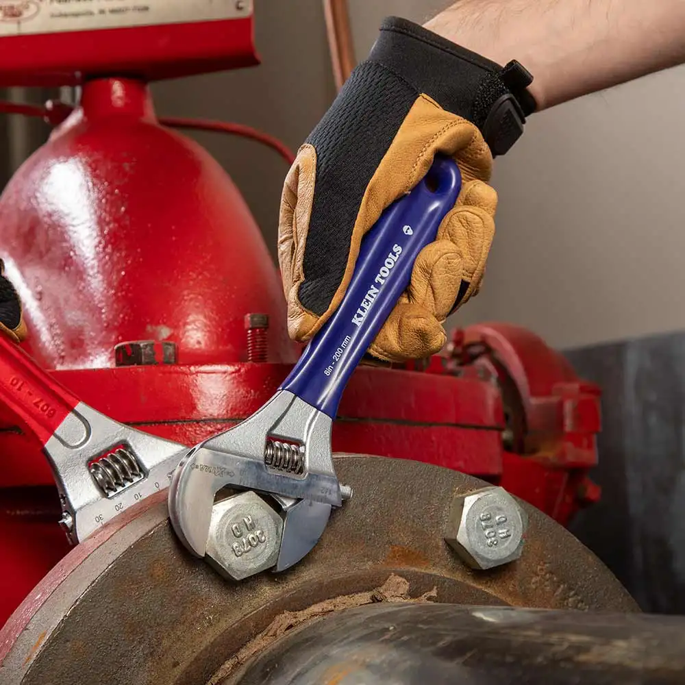 KLEIN 8inch Adjustable Wrench Extra-Wide Jaw A-D509-8