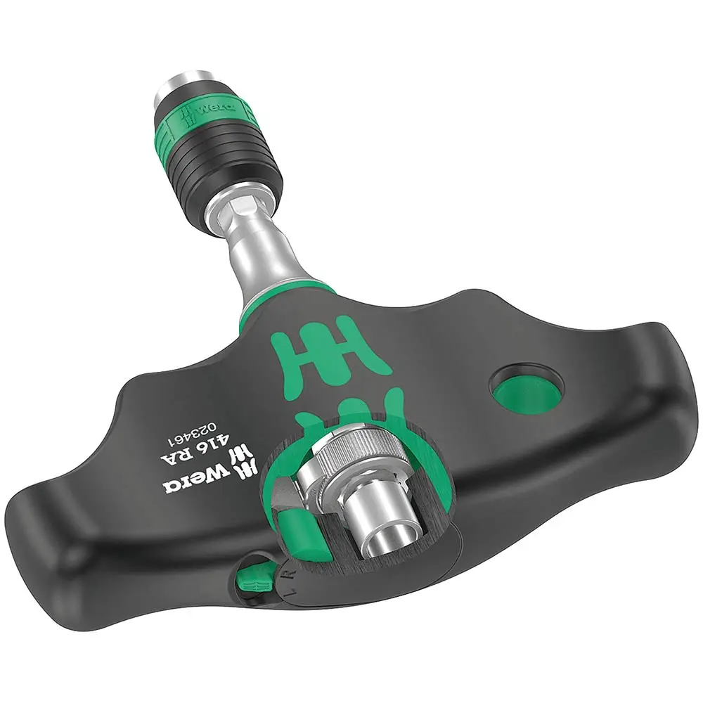 WERA 416 RA T-Handle Bitholding Screwdriver w/ Ratchet Function And Rapidaptor Quick-Release Chuck WER023461