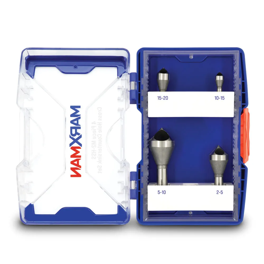 MARXMAN HSS Metal Cross Hole Countersink Bit Set - 4 Piece MCS4PC