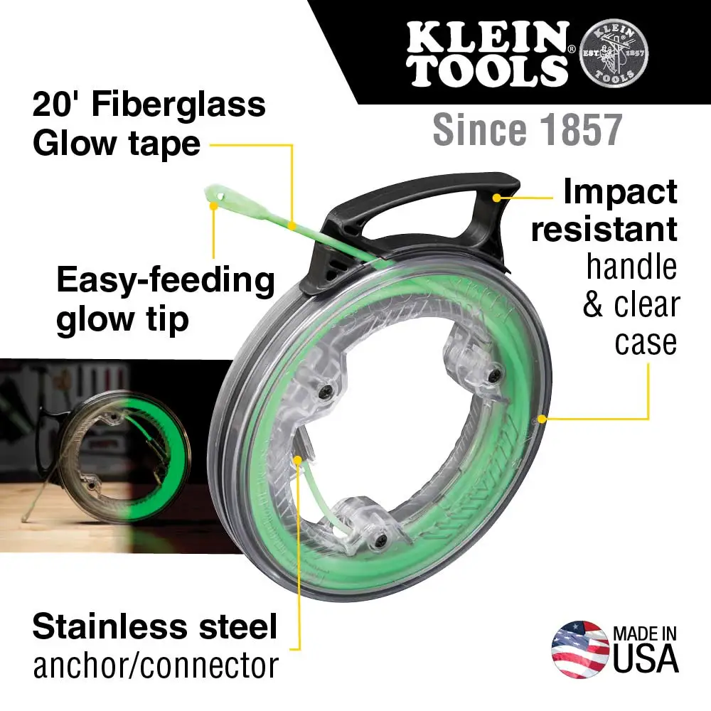 KLEIN 6.1m Glow in the Dark Fish Tape A-50550