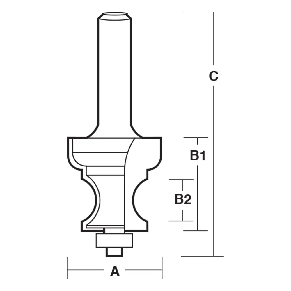 CARBITOOL Router Bit TCT Palace Patterns 1.9/32inch -Diameter 1/2inch -Shank TEB 12 B 1/2