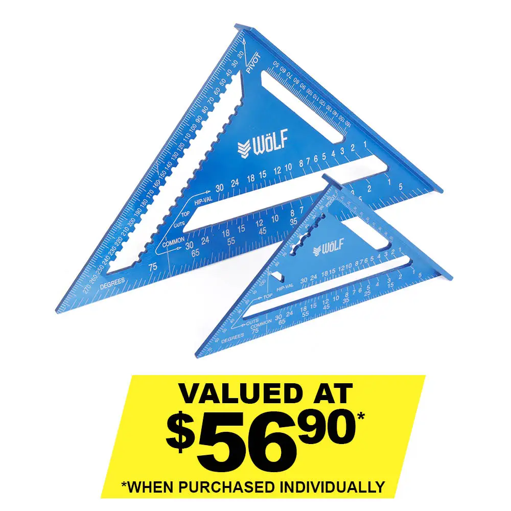 WOLF 300mm Rafter Square With Bonus 180mm Rafter Square WRASET2PC