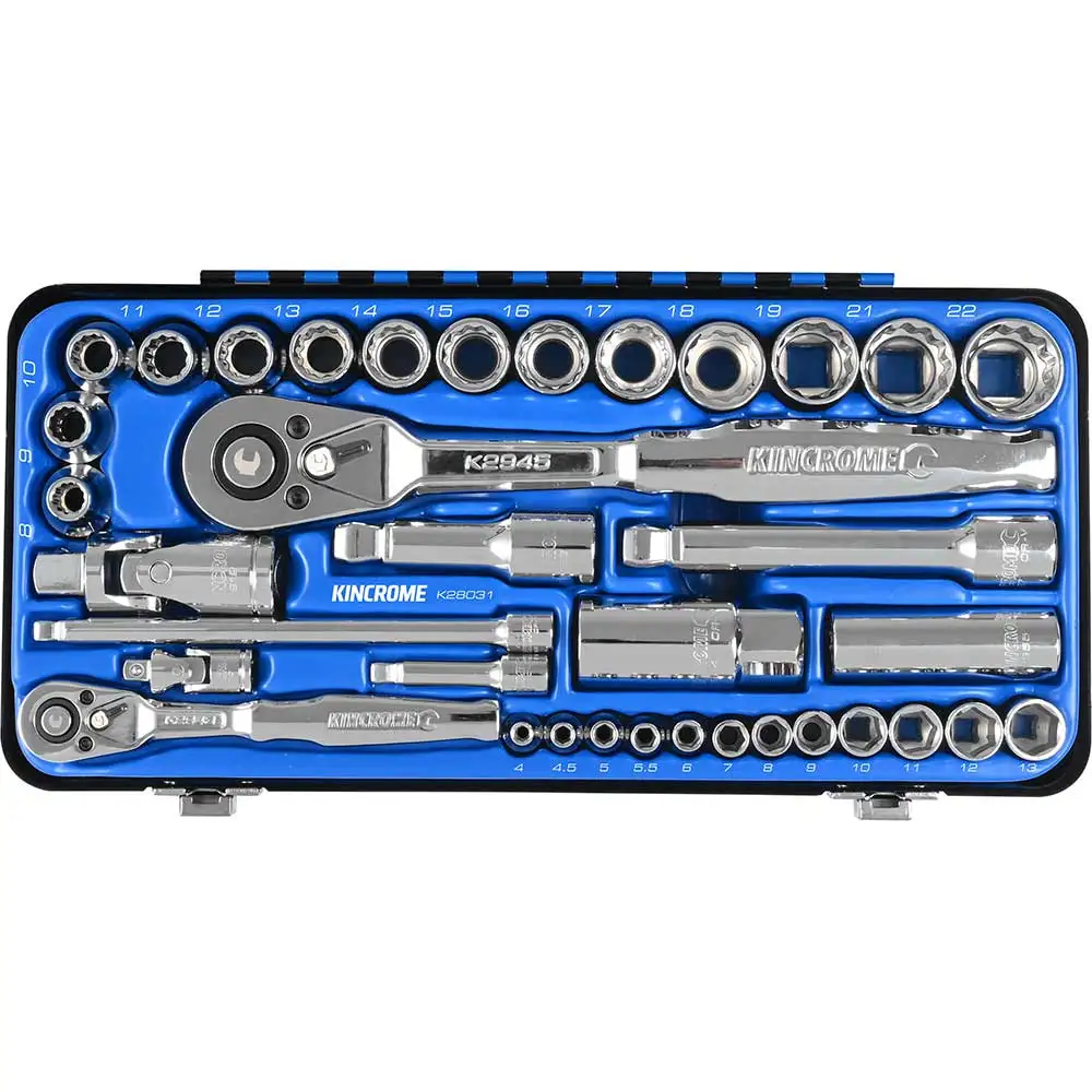 KINCROME 1/4" & 1/2" Drive Socket Set Metric - 36 Piece K28031