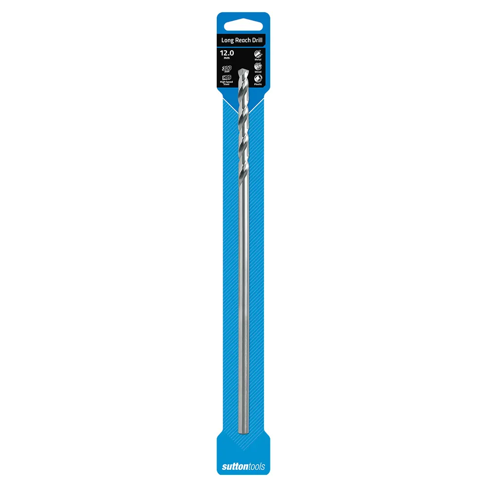 SUTTON 12.00 x 300mm Metal Drill Bit Extra Long HSS D2171200