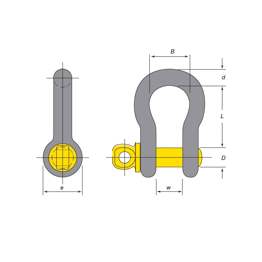 BEAVER 5mm x 6mm Hot Dipped Galvanised Screw Pin Bow Shackles 242305P