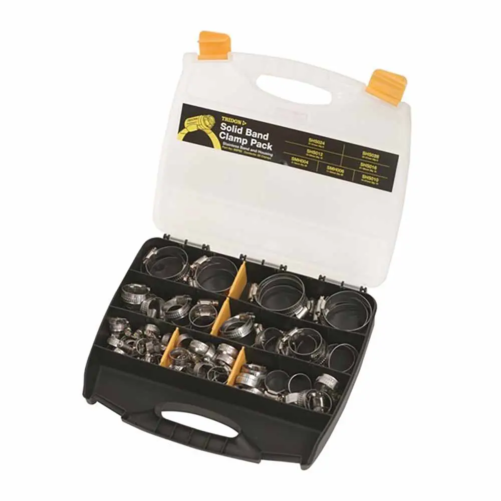 TRIDON 125 Piece Solid Band Hose Clamp Pack SBP82