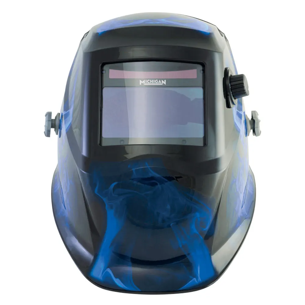 MICHIGAN Pro True View Variable Shade Auto Darkening Blue Skull Welding Helmet - Blue MICADH850