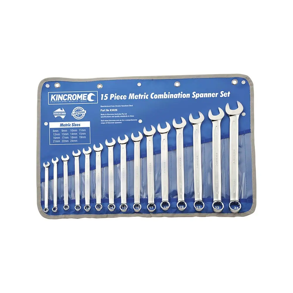 KINCROME 8-24mm R/OE Metric Spanner Set - 15 Piece K3026