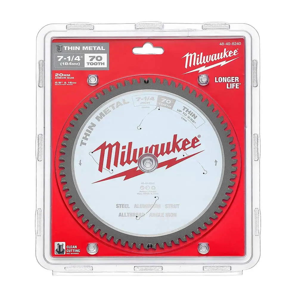 MILWAUKEE 184mm 70T TCT Blade Circular Saw for Metal Thin 48408240