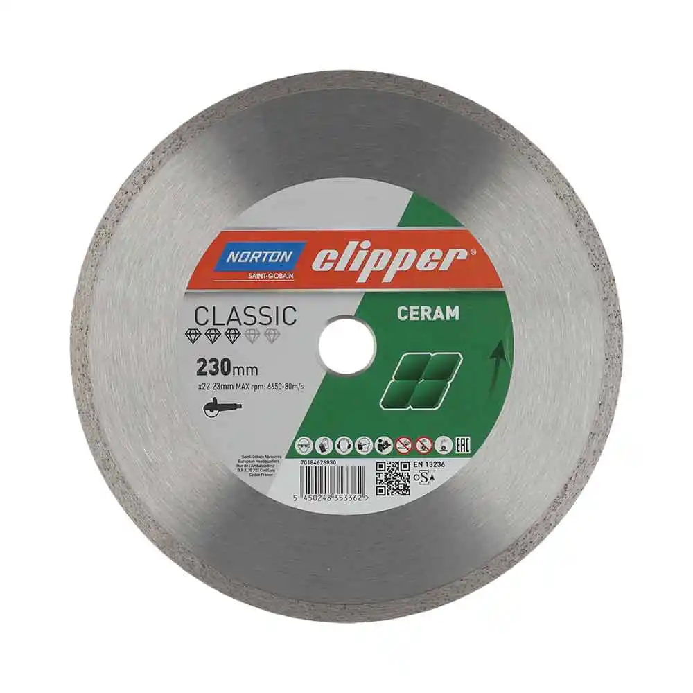 NORTON CLIPPER 230 x 22.2mm Continuous Ceramic Diamond Blade 70184626830