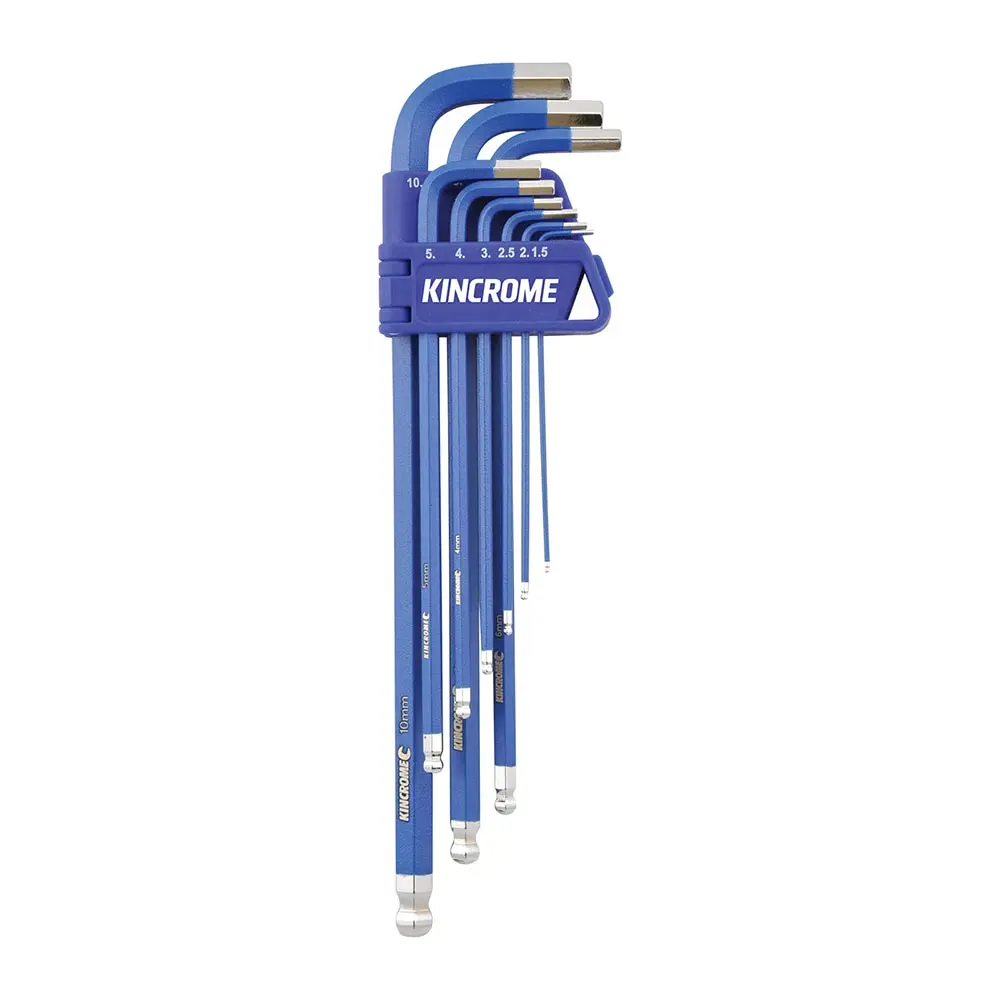 KINCROME 9 Piece Ball Point Hex Key Set Long Series K5043